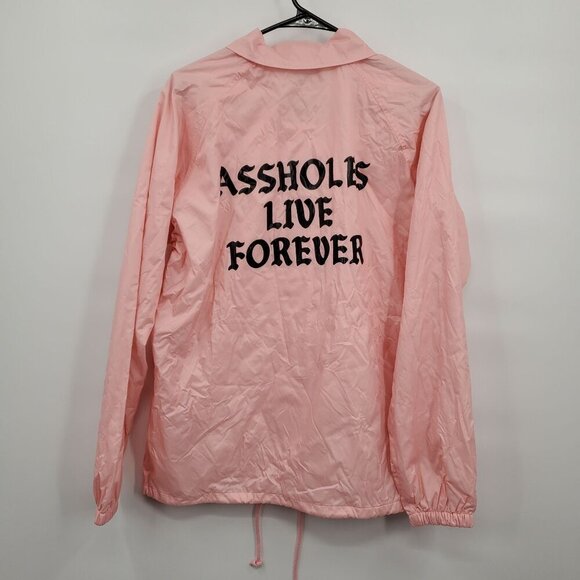 Assholes Live Forever Windbreaker Jacket Women Size Medium NWT Full Button Up - Picture 4 of 9